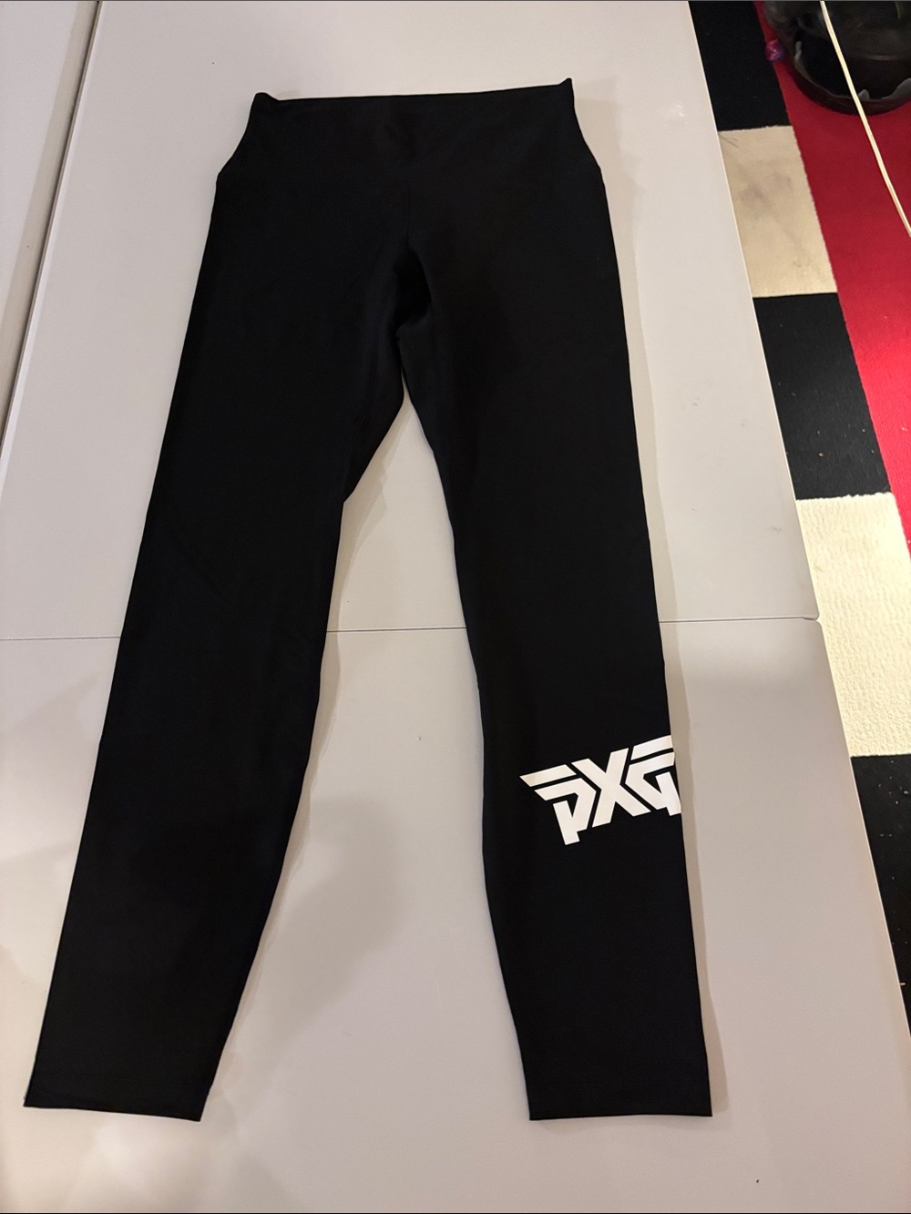 PXG Black Leggings with White Logo - Kids Athletic Tights